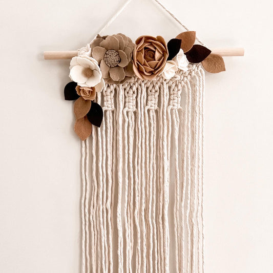 neutral macrame bow holder