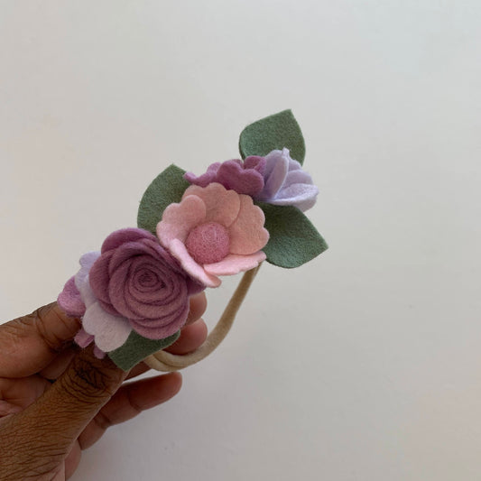 purple and pink half crown