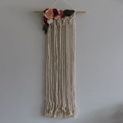 rose bouquet macrame bow holder