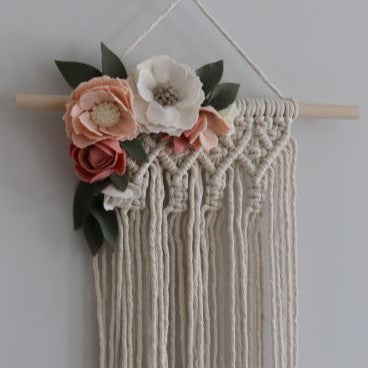 blush macrame bow holder