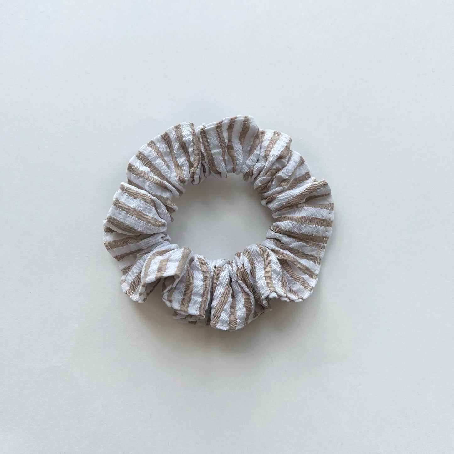 neutral striped scrunchie