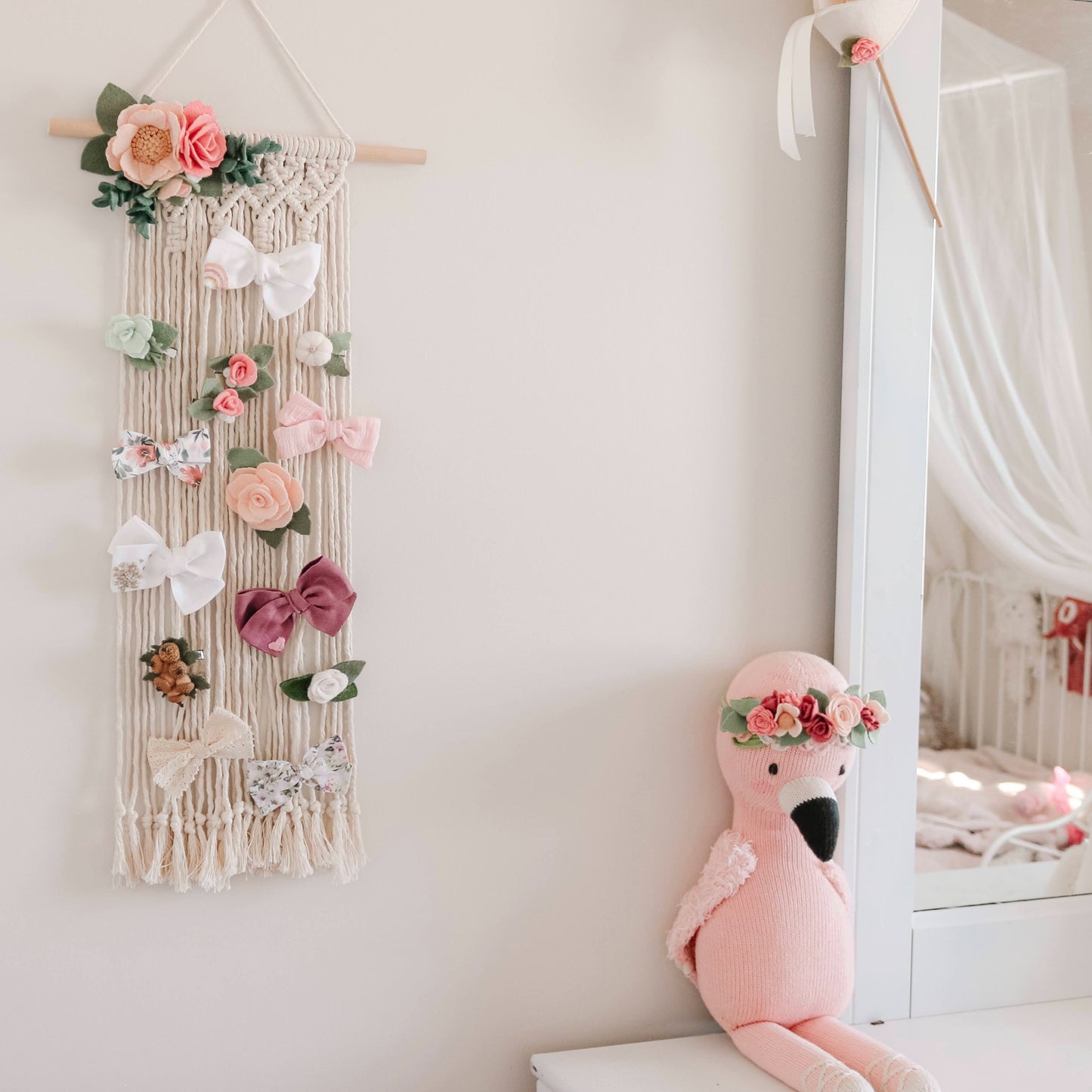 macrame bow holder