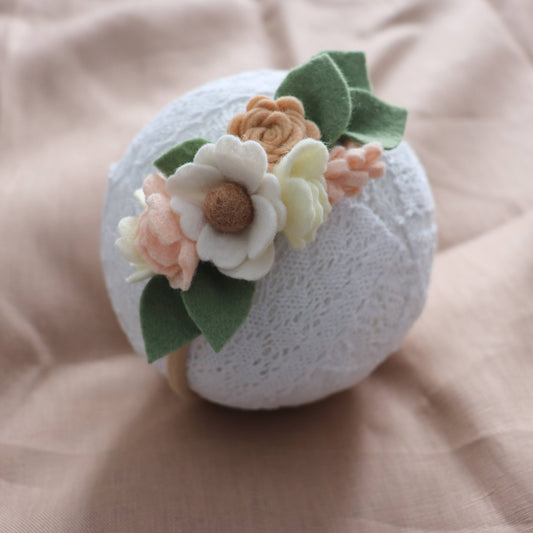 floral half crown | neutral